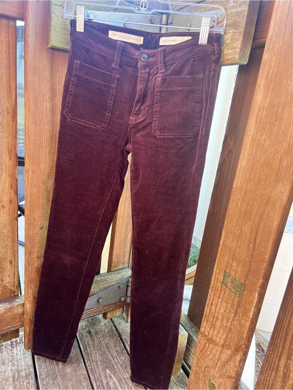Pilcro and the Letterpress Skinny Corduroy Pants in Brown